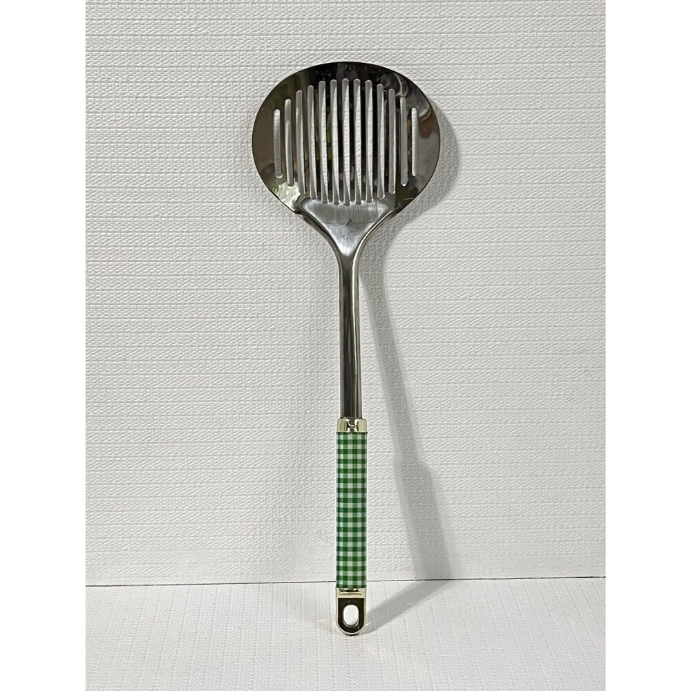 VTG Inox Ecelstahl Rostfrei Slotted Skimmer 18/8 Stainless Steel Green Gingham